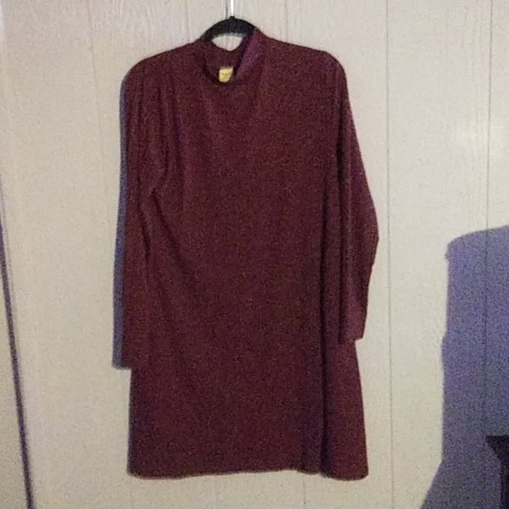 Burgundy Long Sleeved Dress